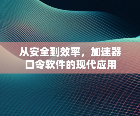 从安全到效率，加速器口令软件的现代应用