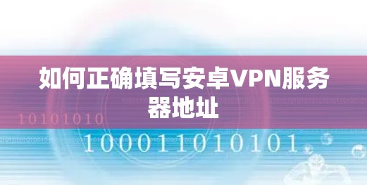 如何正确填写安卓VPN服务器地址