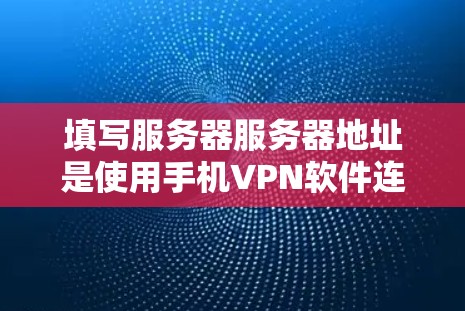 填写服务器服务器地址是使用手机VPN软件连接到远程服务器的关键步骤。以下是一个详细的指导步骤，帮助您完成这个任务