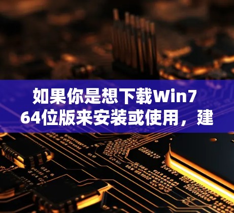 如果你是想下载Win7 64位版来安装或使用，建议你不要购买官方的Win7 64位版，因为Win7 Pro是最新发布的，官方支持64位，性能更好，操作更简单。以下是一个详细的步骤说明